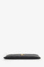 Saint Laurent Black Grained Leather Matelasse YSL Monogram Small Zip Top Bill Pouch