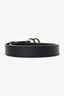 Gucci Black/Gold Leather GG Belt Size 70/28