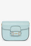 Gucci Blue Leather Crystal Horsebit 1955 Mini Shoulder Bag