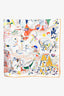 Hermès White/Orange Multicolour Silk Emile Et Une Nuit Scarf 90