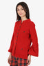 Pre-Loved Chanel™ 2010 'Shanghai Metiers d'Art' Runway Red Cashmere/Wool Buttoned Cardigan Size 40