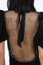 Rotate Birger Christensen Black/Crystal Embellished Puff Sleeve Dress Size 6