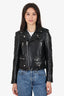Saint Laurent Black Leather Moto Jacket Size 36