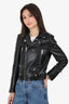 Saint Laurent Black Leather Moto Jacket Size 36