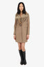 SAM Brown Wool/Faux Fur Collar Midi Coat Estimated Size XXS/XS