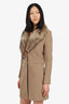 SAM Brown Wool/Faux Fur Collar Midi Coat Estimated Size XXS/XS