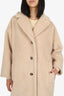 Weekend Max Mara White Sherpa Teddy Long Coat Size 8