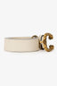 Gucci White Leather Dionysus Belt Size 80/32