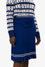 Gucci Blue Wool Midi Knit Skirt Size M