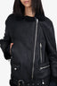Acne Studios Black Leather/Shearling Biker Jacket Size 38