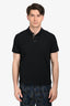 Burberry Black Knit Novacheck 'TB' Embroidered Polo Top Mens Size XL