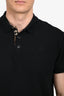 Burberry Black Knit Novacheck 'TB' Embroidered Polo Top Mens Size XL