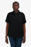 Burberry Black Knit Novacheck 'TB' Embroidered Polo Top Mens Size XL