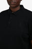 Burberry Black Knit Novacheck 'TB' Embroidered Polo Top Mens Size XL
