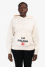 Pre-Loved Chanel™ Cream Cashmere 'La Pausa' Logo Hooded Sweater Size 46