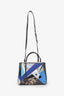 Fendi Grey/Blue Leather Pony Hair Petit 'Qu Tweet 2Jours' Tote