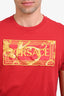 Versace Red Cotton Yellow Graphic T-Shirt Size M Mens