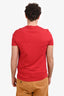 Versace Red Cotton Yellow Graphic T-Shirt Size M Mens