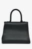 Delvaux Black Leather Brillant MM Top Handle Bag With Strap