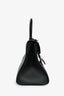 Delvaux Black Leather Brillant MM Top Handle Bag With Strap