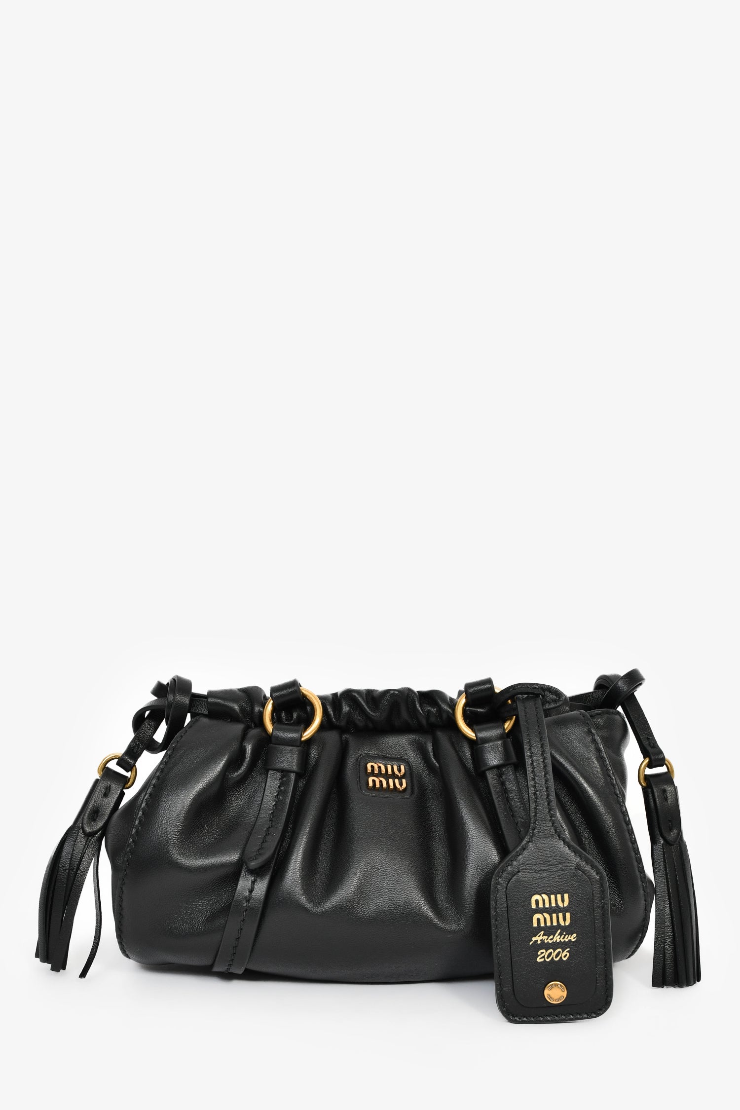 Miu Miu Black Leather Mini Joie Nappa Shoulder Bag – Mine & Yours