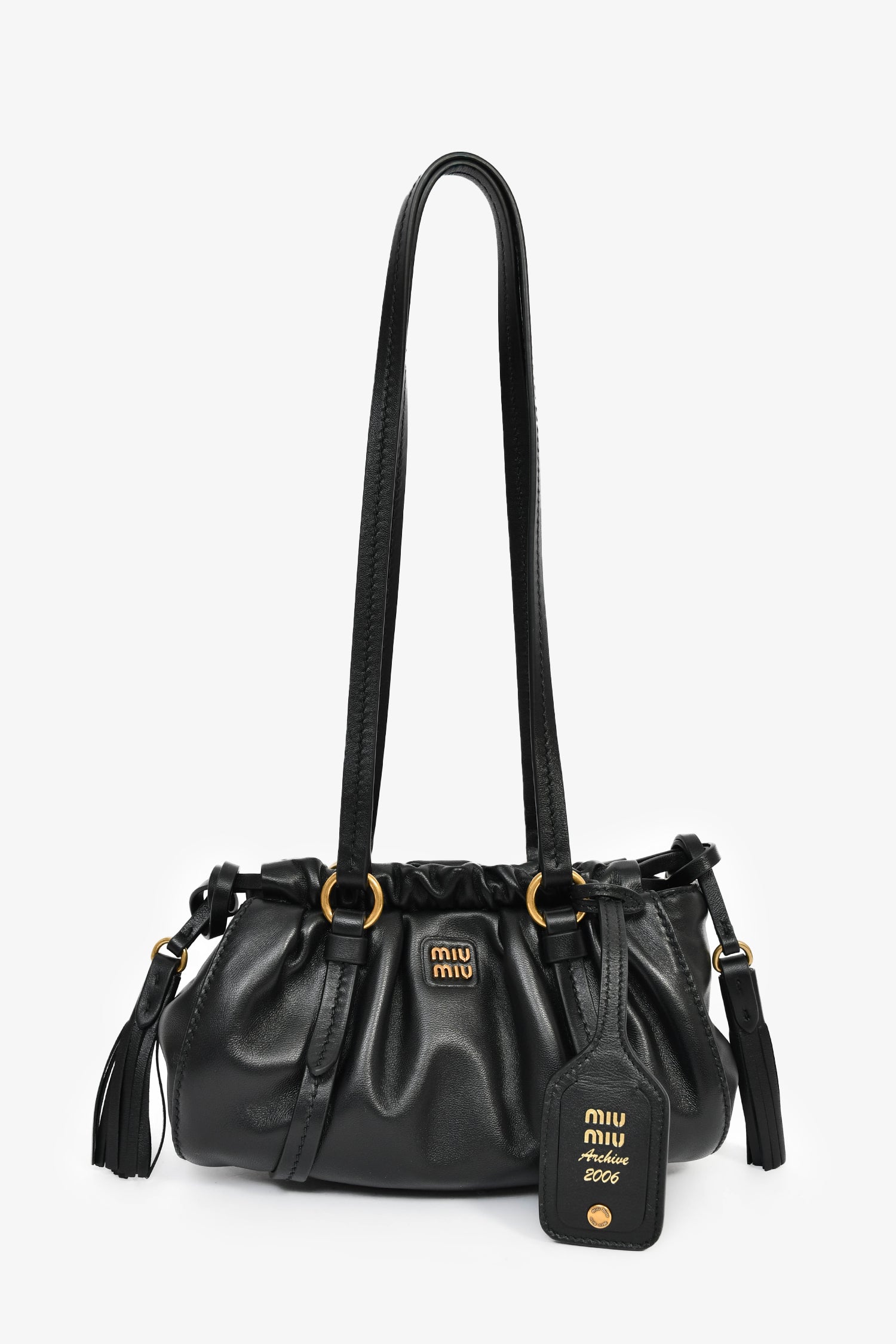 Miu Miu Black Leather Mini Joie Nappa Shoulder Bag – Mine & Yours