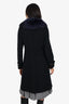 Soia & Kyo Black Fur Trimmed Double-Breasted Long Coat Size XS