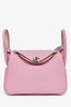 Hermès 2022 Mauve Sylvestre Clemence Leather Mini Lindy