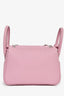 Hermès 2022 Mauve Sylvestre Clemence Leather Mini Lindy