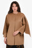 Max Mara Studio Brown Wool/Alpaca Coat with Detachable Shawl Size 4