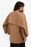 Max Mara Studio Brown Wool/Alpaca Coat with Detachable Shawl Size 4