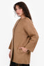 Max Mara Studio Brown Wool/Alpaca Coat with Detachable Shawl Size 4