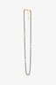 Pre-Loved Chanel™ 2024 Grey Gold Tone Faux Pearls/Strass CC Logo Long Necklace