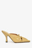 Bottega Veneta Beige Patent Leather Pointed Toe Bunnie Mules Size 37