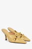 Bottega Veneta Beige Patent Leather Pointed Toe Bunnie Mules Size 37