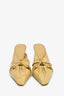 Bottega Veneta Beige Patent Leather Pointed Toe Bunnie Mules Size 37