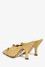 Bottega Veneta Beige Patent Leather Pointed Toe Bunnie Mules Size 37
