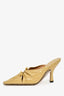 Bottega Veneta Beige Patent Leather Pointed Toe Bunnie Mules Size 37