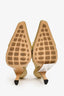 Bottega Veneta Beige Patent Leather Pointed Toe Bunnie Mules Size 37