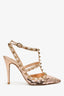 Valentino Rose Gold Sequin Rockstud Heels Size 37