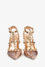 Valentino Rose Gold Sequin Rockstud Heels Size 37