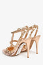 Valentino Rose Gold Sequin Rockstud Heels Size 37