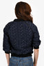 3.1 Phillip Lim Blue/Black Tweed Scrunched Sleeve Buttoned Jacket Size 0