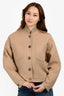 Lorena Antoniazzi Brown Knit Collar Button Down Cropped Jacket Est. Size S