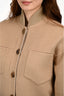 Lorena Antoniazzi Brown Knit Collar Button Down Cropped Jacket Est. Size S
