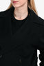 Weekend Max Mara Black Wool Double Breasted Belted Coat Size 2