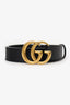 Gucci Black Gold Leather Belt Size 80/32