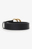 Gucci Black Gold Leather Belt Size 80/32