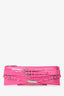 Burberry Prorsum Hot Pink Patent Buckle Detail 'Bridle' Long Zip Clutch with Strap