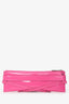 Burberry Prorsum Hot Pink Patent Buckle Detail 'Bridle' Long Zip Clutch with Strap